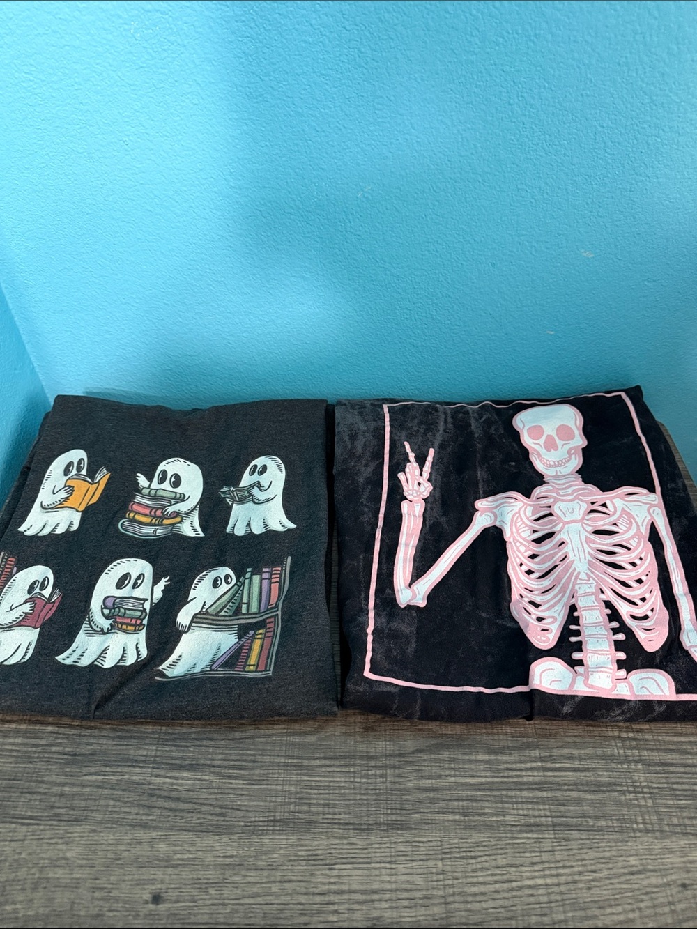 2 Halloween Shirts Size Large